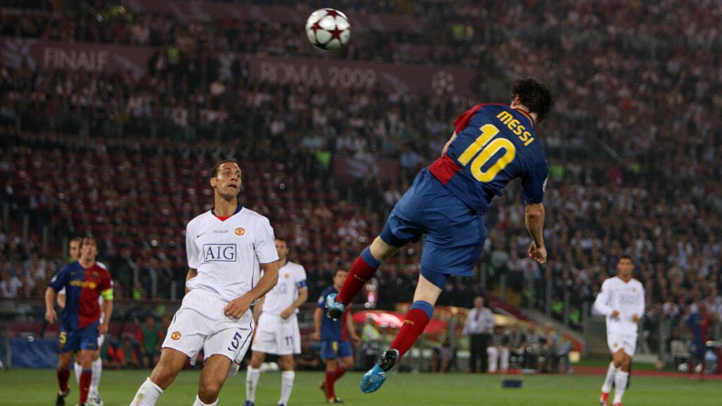 Leo Messi eligió el gol de la final de 2009 ante el Manchester United (foto: Cordon Press).