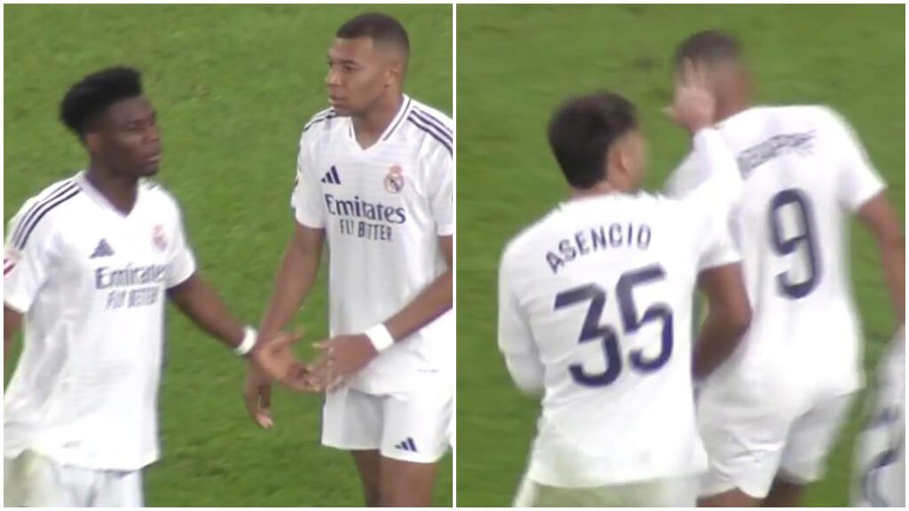  Tchouameni y Asencio dando ánimos a Kylian Mbappé (ElDesmarque)