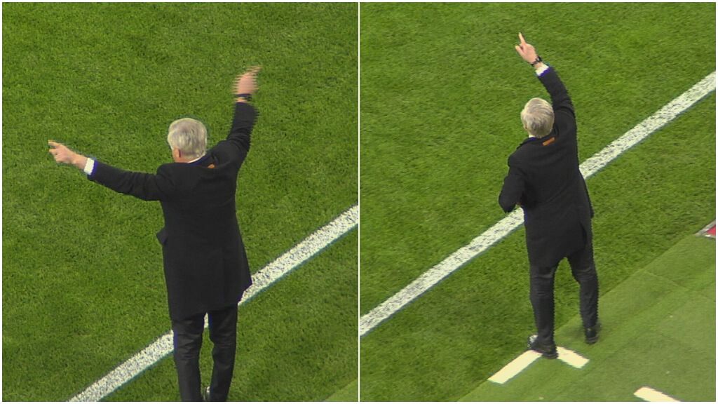 Los gestos de Carlo Ancelotti a Vinicius durante el derbi