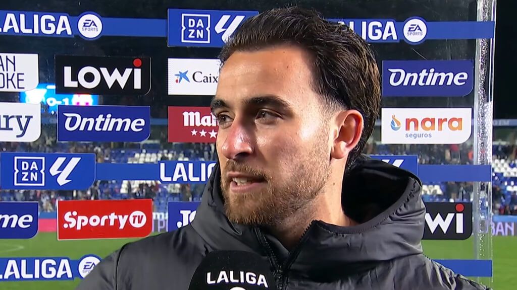  Eric García, en el postpartido del Leganés-Barcelona (captura DAZN).