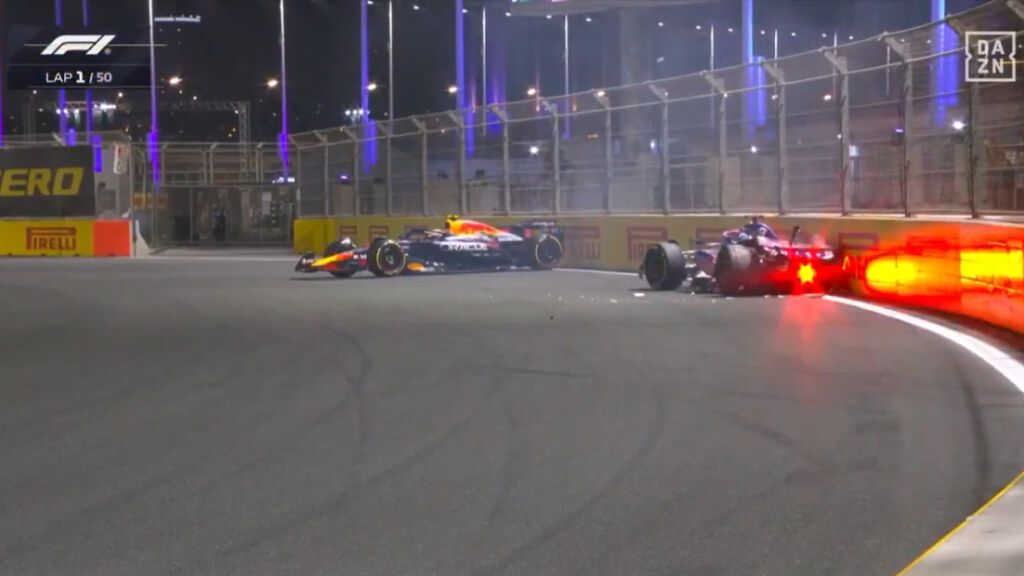 Yuki Tsunoda y Pierre Gasly, en el Gran Premio de Arabia Saudí.