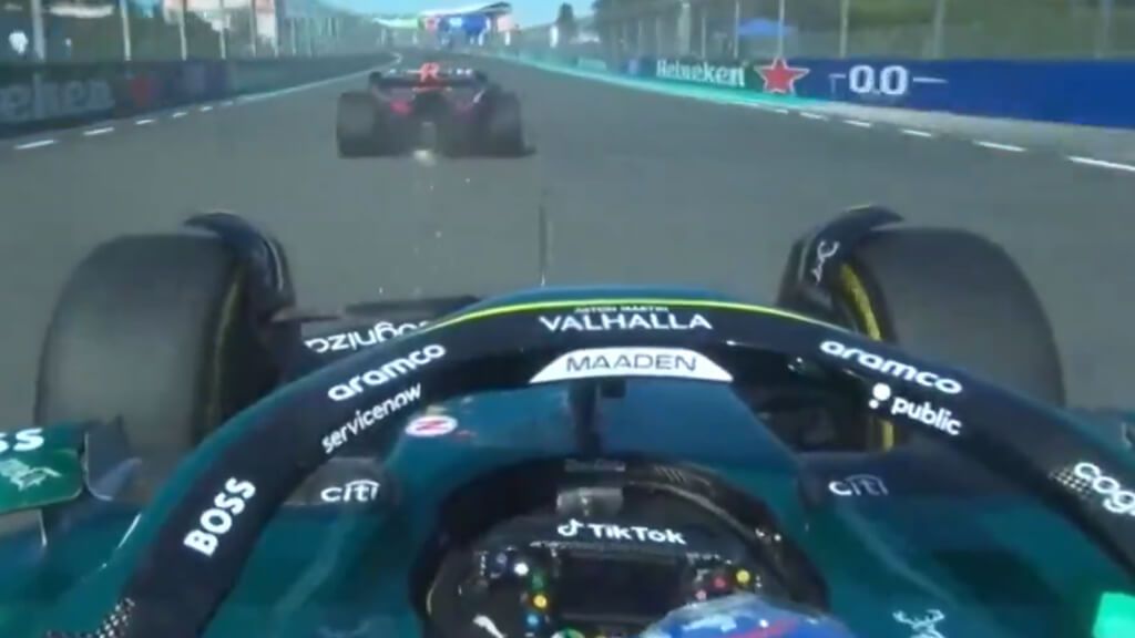 Fernando Alonso y Max Verstappen, en el Gran Premio de Miami.