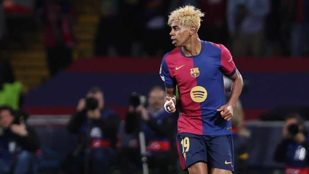  Lamine Yamal en el partido de ida ante el Inter de Milán