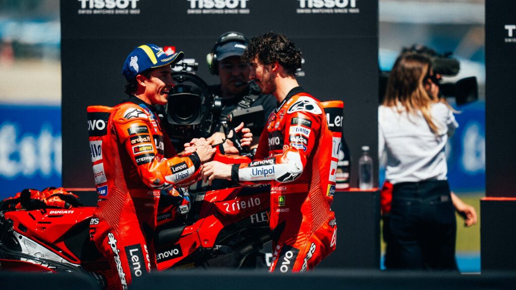 Marc Márquez y Pecco Bagnaia, durante esta temporada 2025.