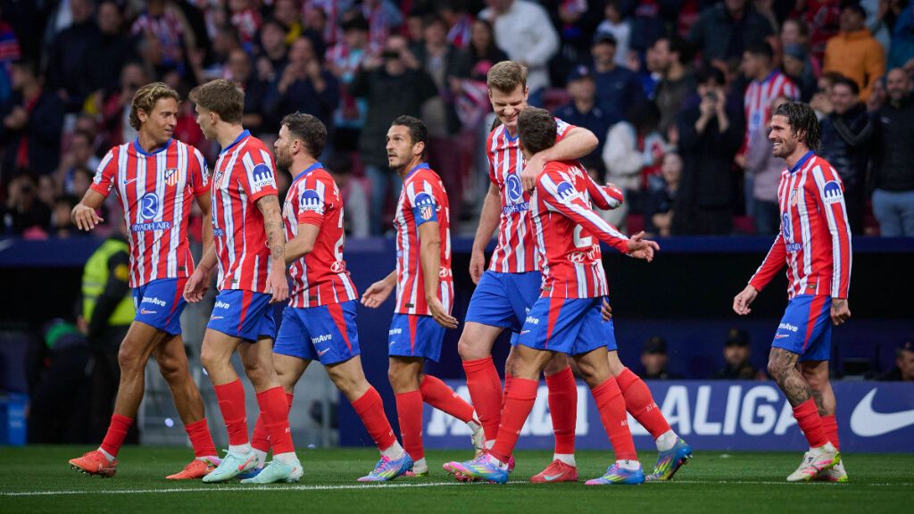 El Atlético de Madrid celebra uno de los goles de Alexander Sorloth (foto: Cordon Press).-