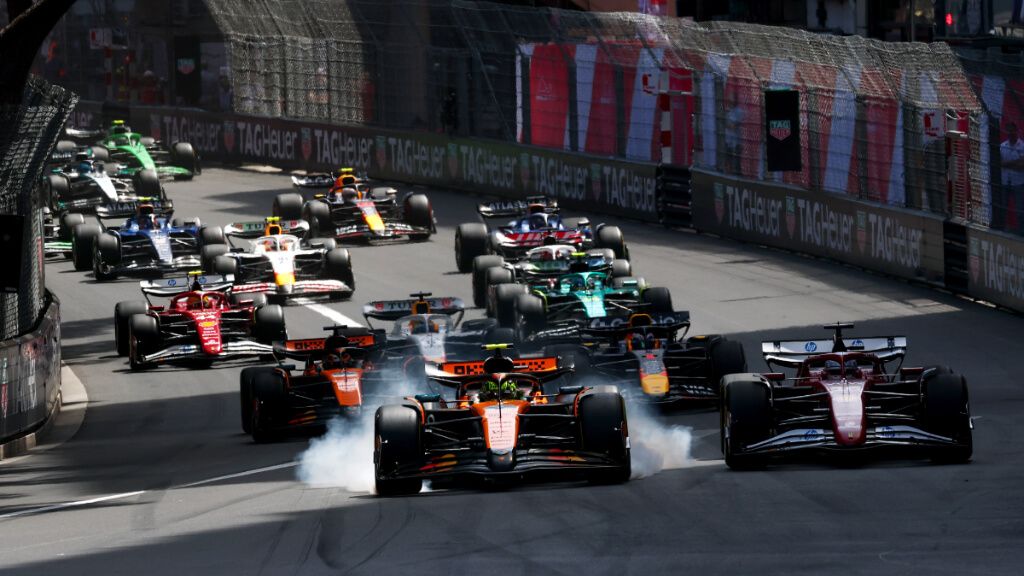 Lando Norris, en la salida del Gran Premio de Mónaco.