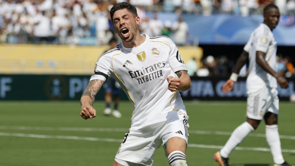 Fede Valverde en un partido del Mundial de Clubes