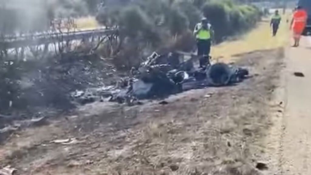  El Lamborghini de Diogo Jota tras el fatídico accidente.