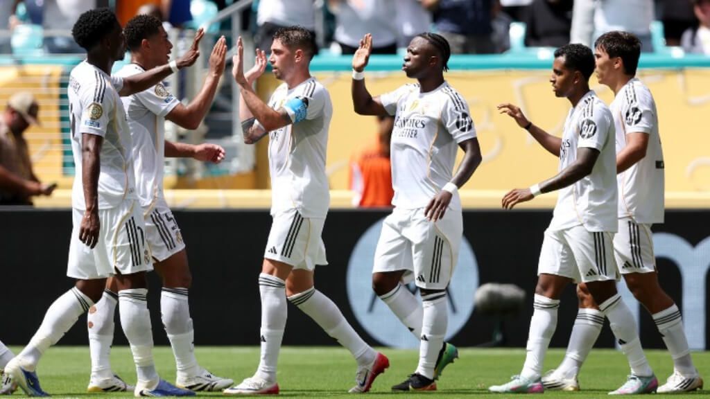 El Real Madrid celebrando un gol en el Mundial de Clubes (Redes Sociales)