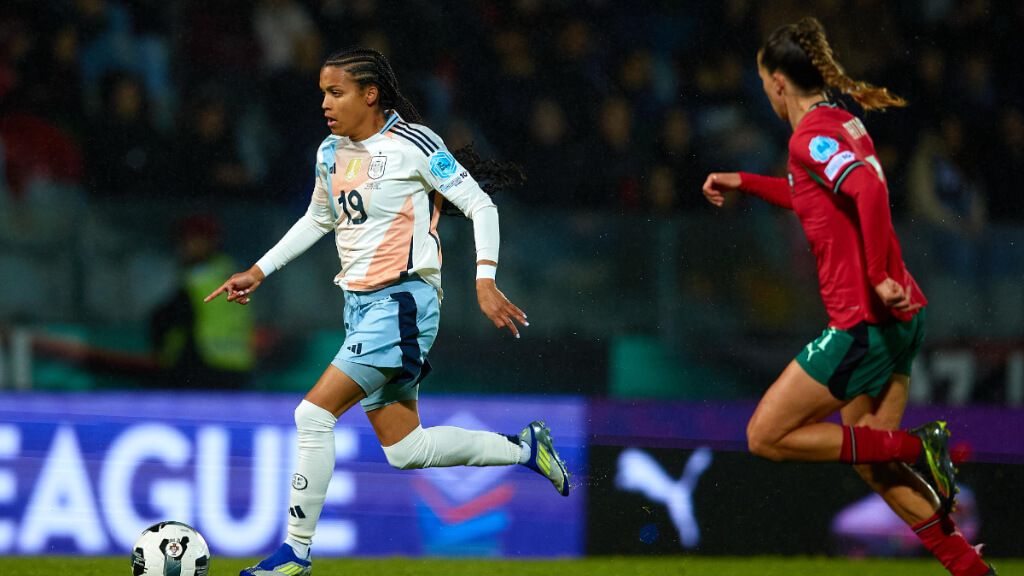 Vicky López, durante el Portugal-España de la Nations (foto: Selección Española Femenina tw).