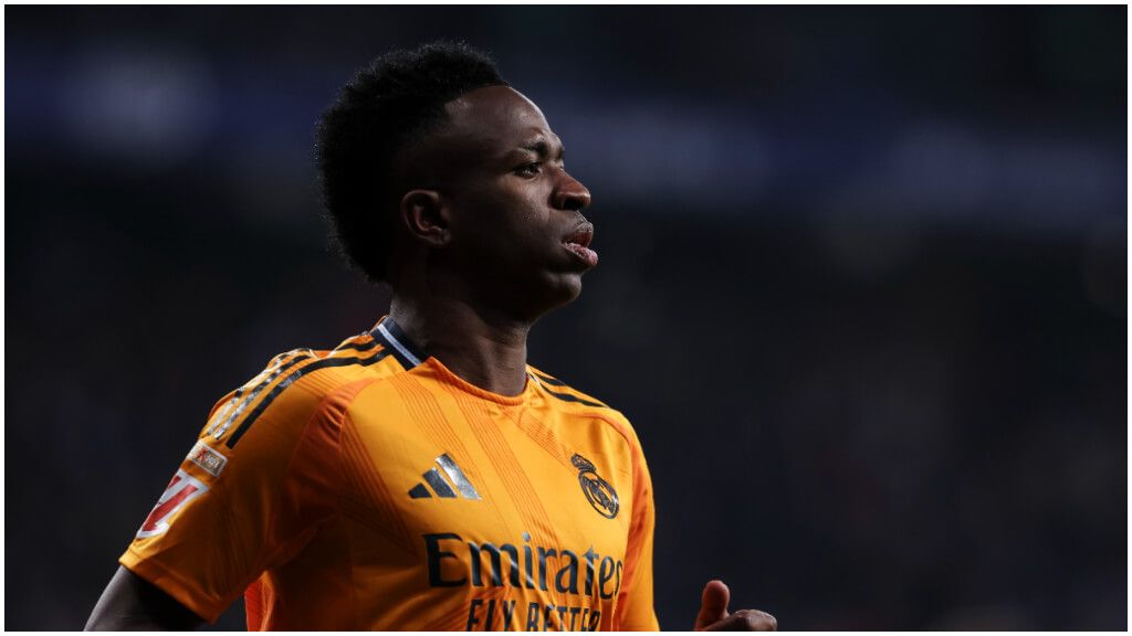 Vinicius Jr jugando en un partido con el Real Madrid.