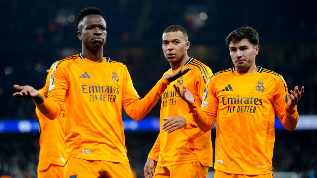 Jugadores del Real Madrid celebrando el gol de Brahim contra el Manchester City (Europa Press)