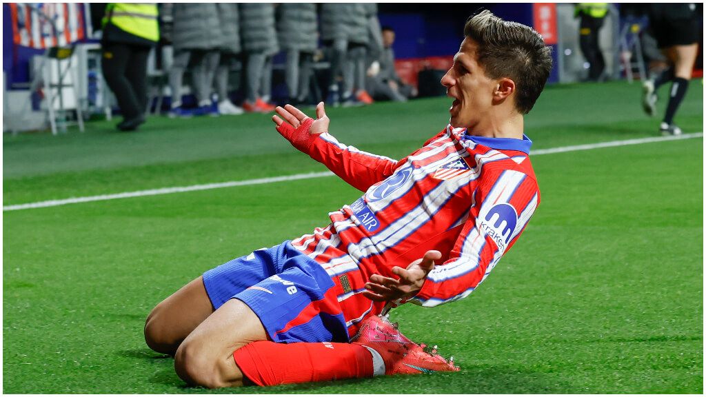 Giuliano Simeone celerbando su gol en Copa del Rey.