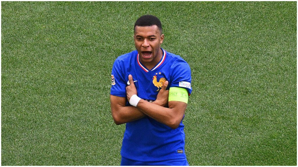 Kylian Mbappé celebrando su gol frente a Alemania.