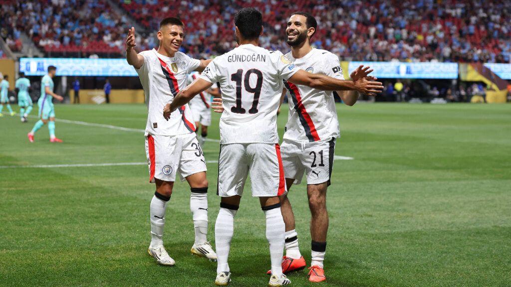  Jugadores del Manchester City celebrando un gol (Cordon Press)