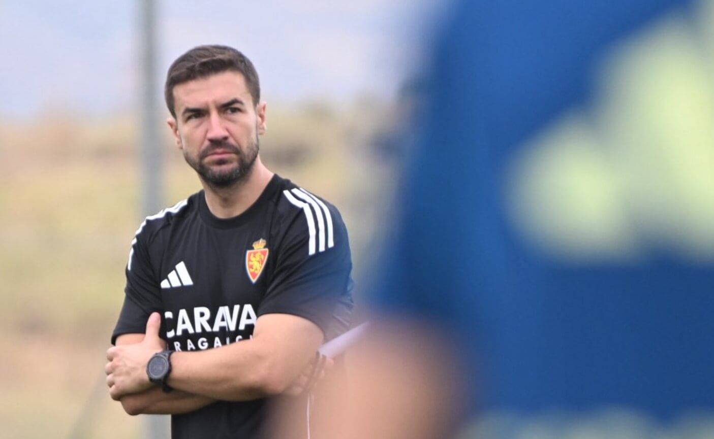 Gabi Fernández, en un entrenamiento de pretemporada (Foto: Real Zaragoza).