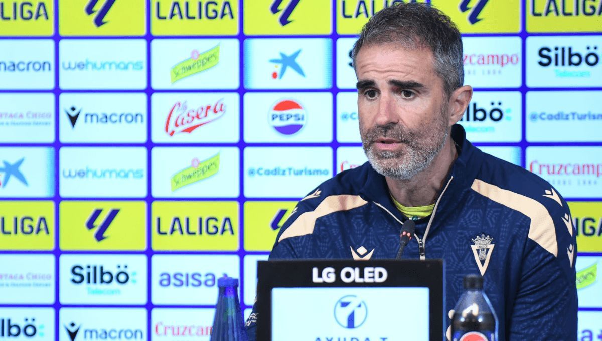  Gaizka Garitano, en sala de prensa.