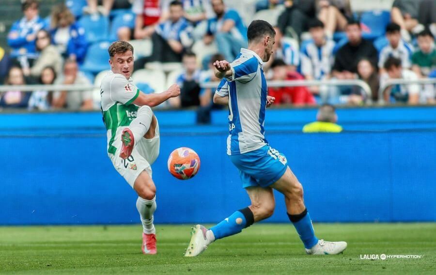 Germán Valera en la Coruña, dónde ascendió con el Elche