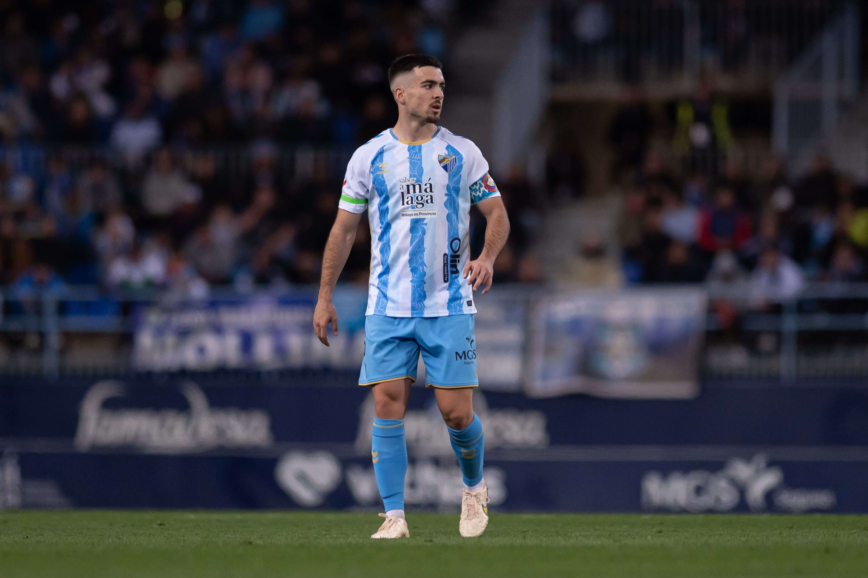 Ramón Enríquez, con la camiseta malaguista.