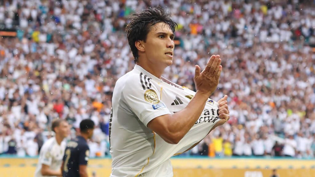 Gonzalo celebrando su gol contra la Juventus (Fuente: Cordon Press)