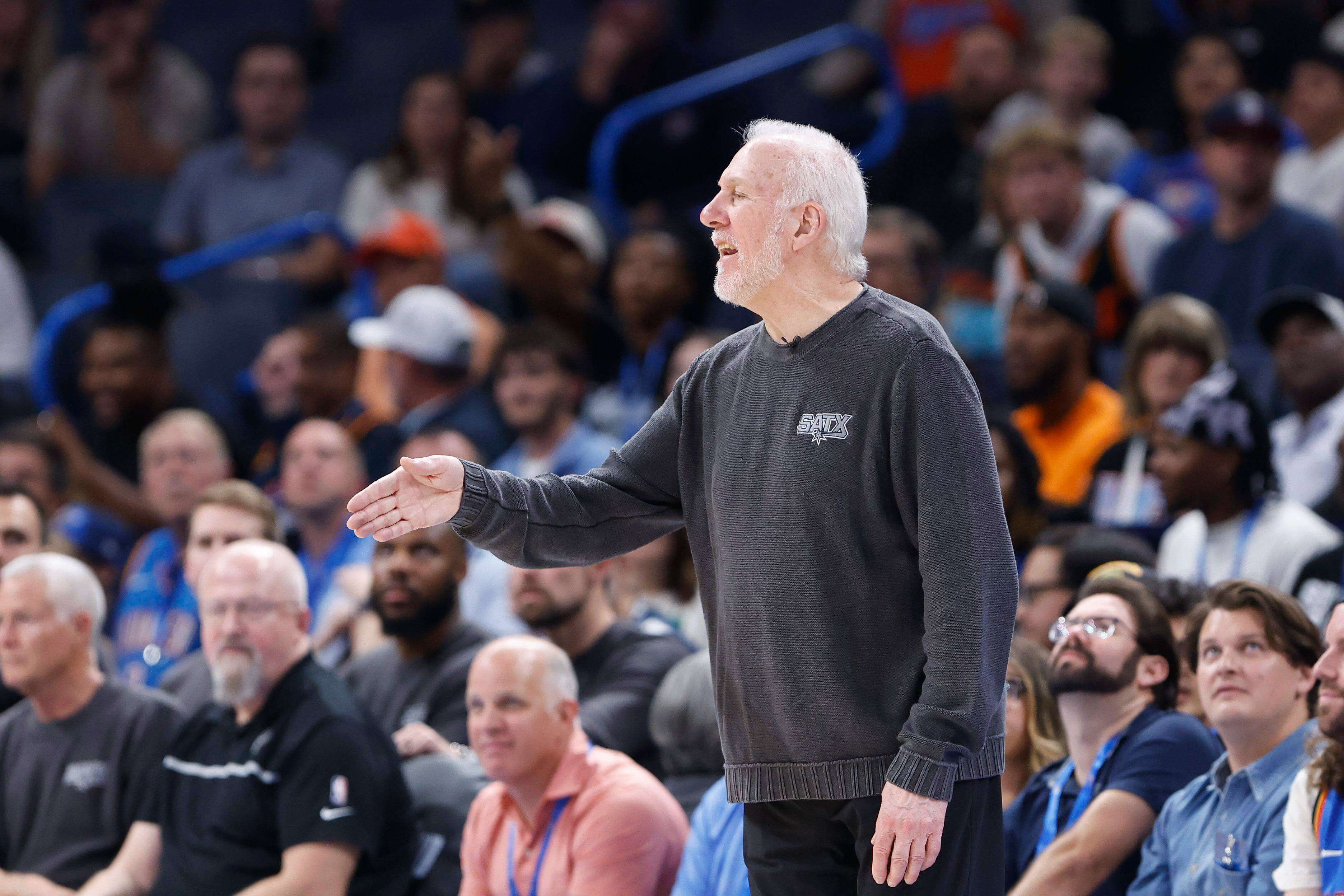  Gregg Popovich, en un partido con los Spurs.
