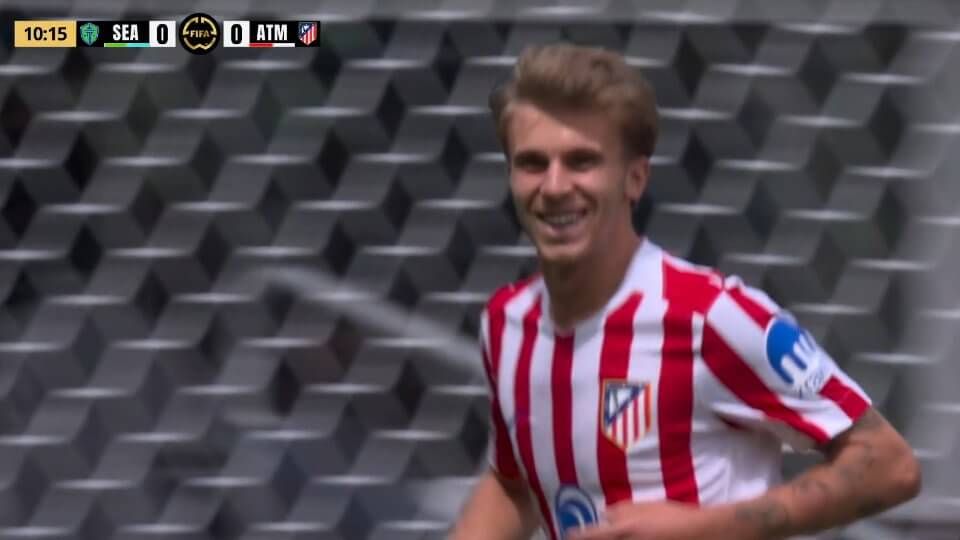  Pablo Barrios celebra su primer gol en el Mundial de Clubes (DAZN)