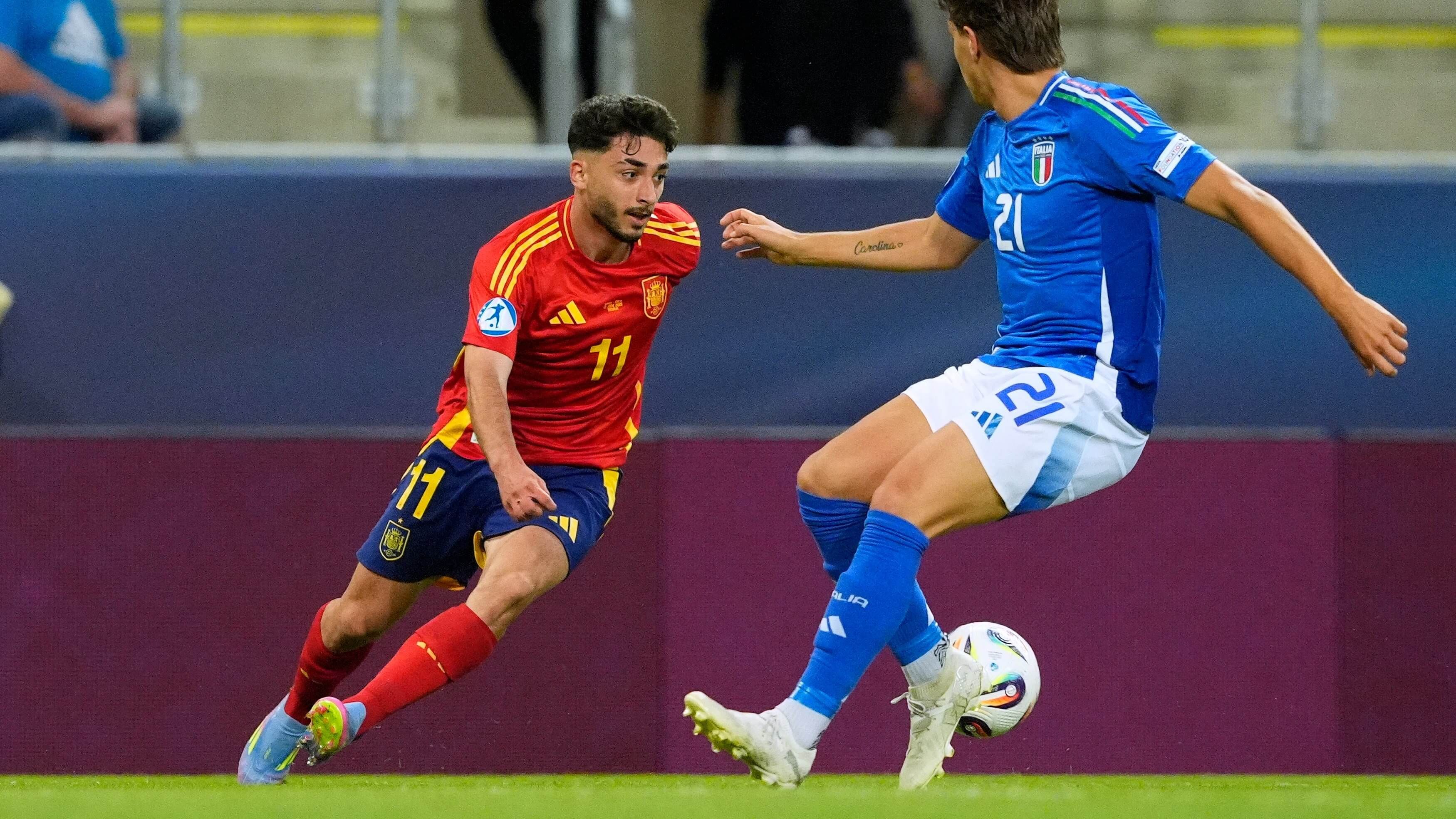 Raúl Moro, en el partido de España sub 21 ante Italia.