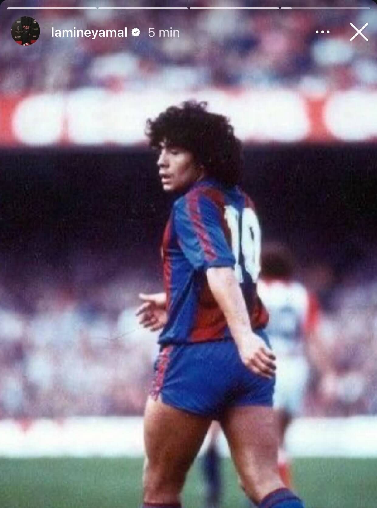 La publicación de Lamine Yamal y Maradona (Redes Sociales)