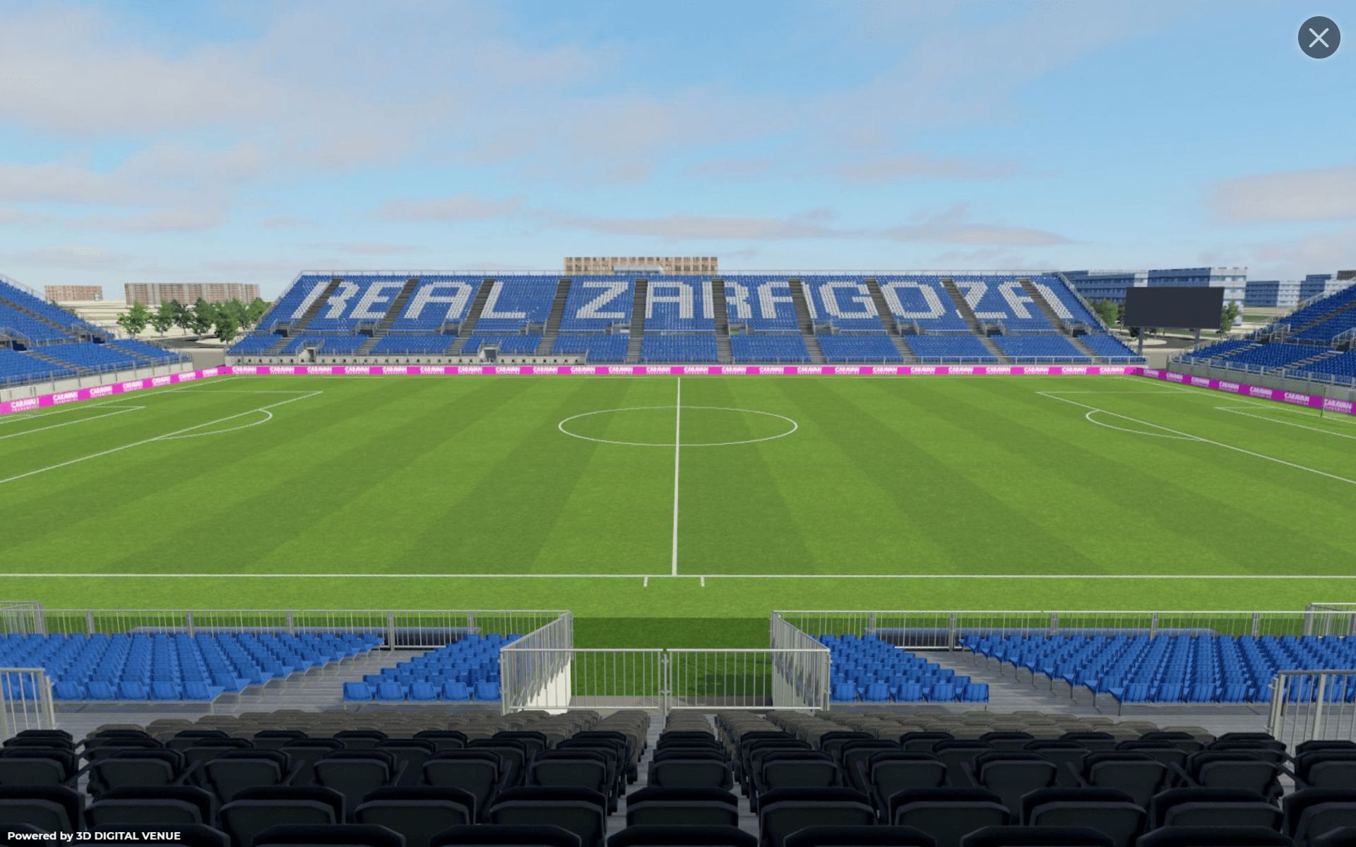  Ibercaja Estadio, el recinto modular donde jugará el Real Zaragoza.