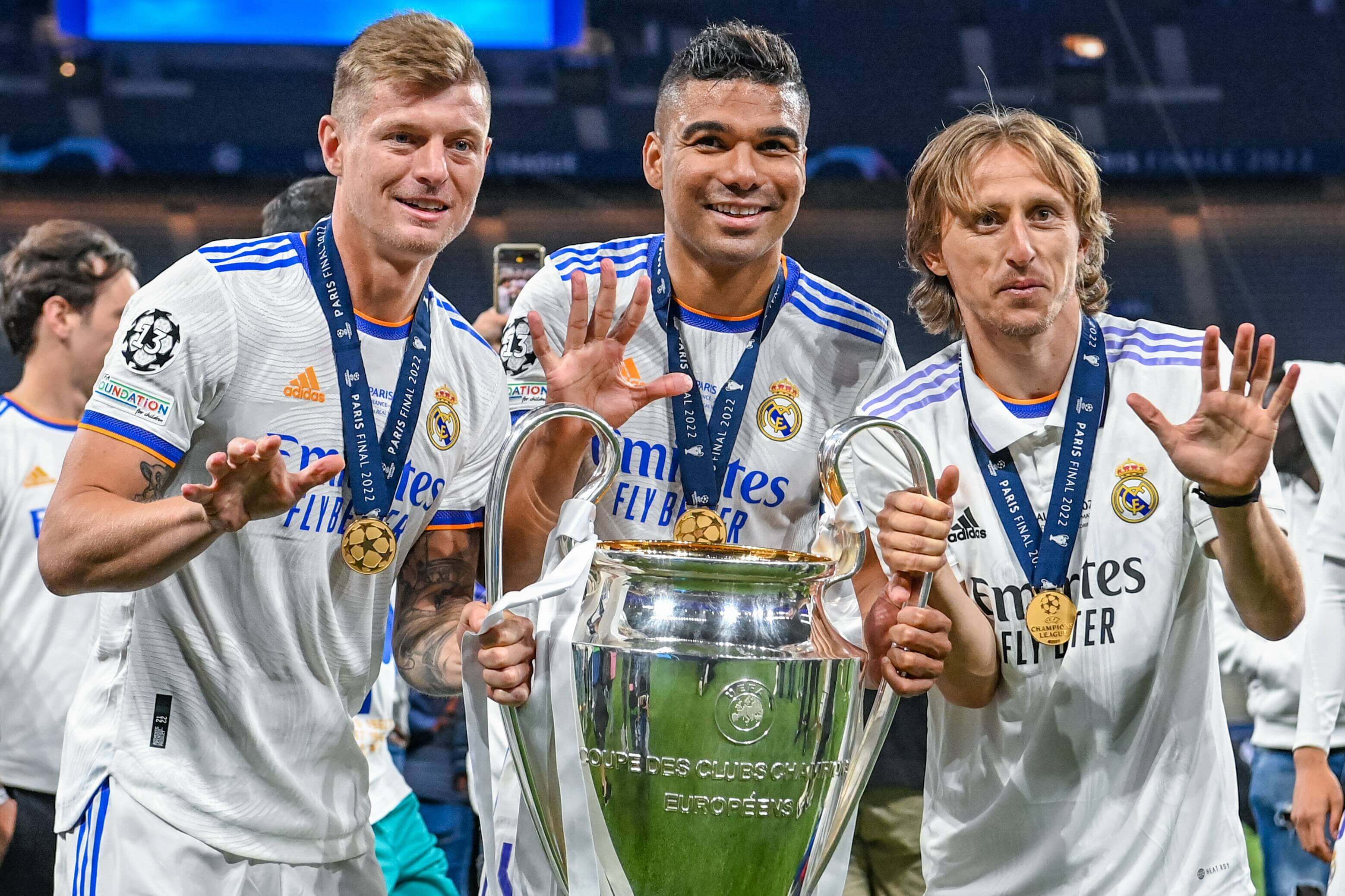  Kroos, Casemiro y Modric en la final de la Champions de 2022