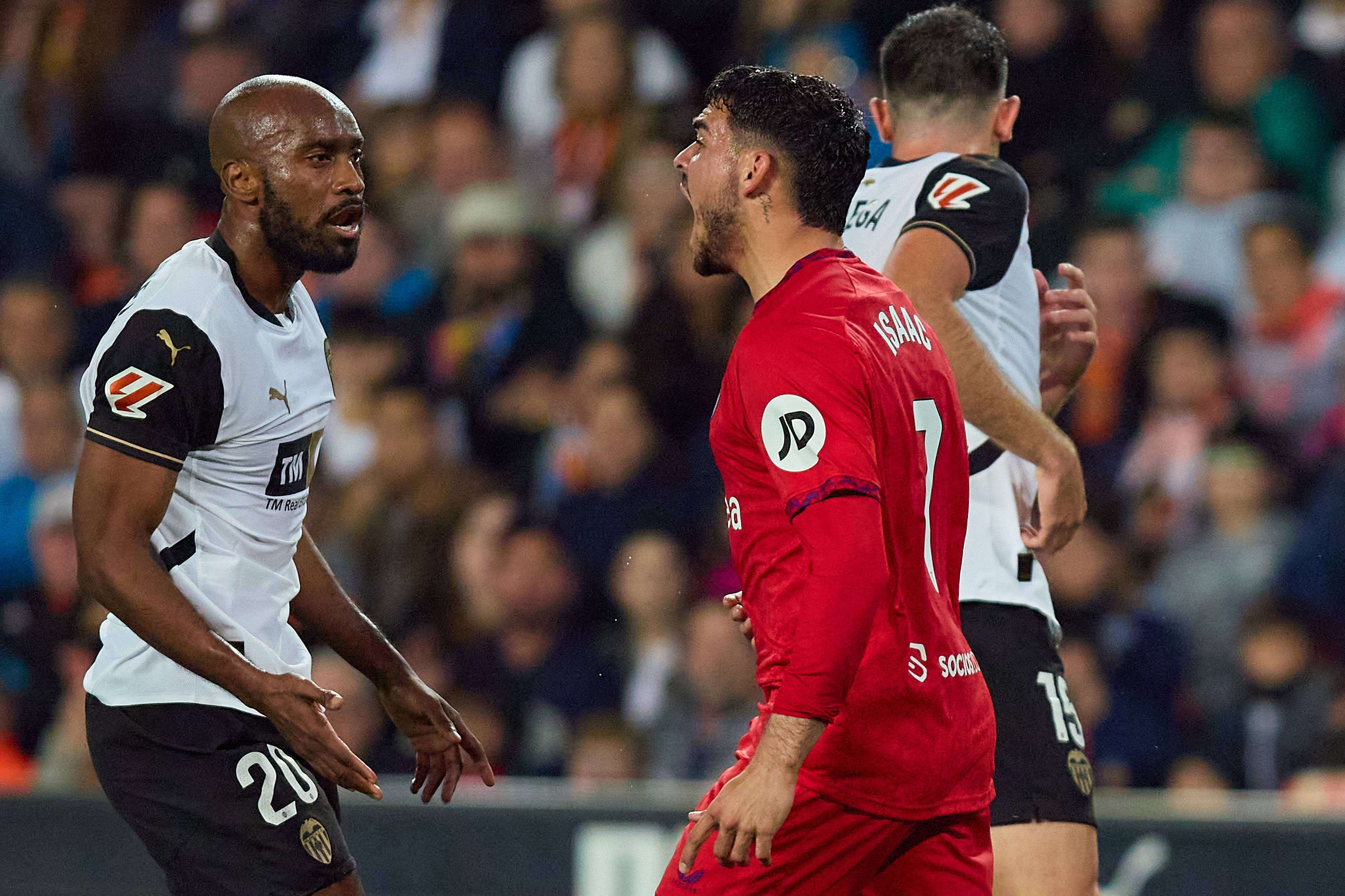 Isaac Romero, ante el Valencia.