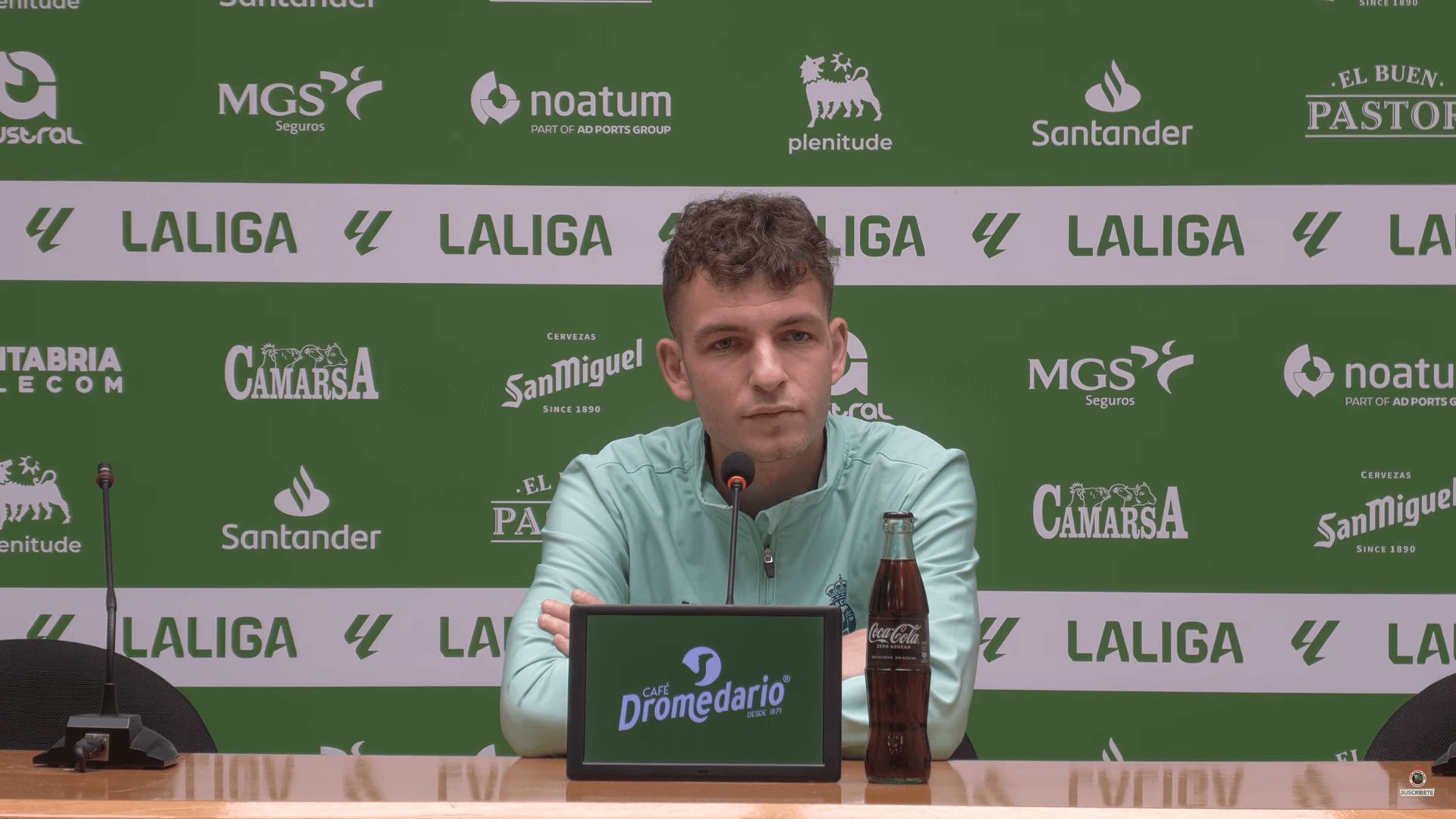Íñigo Vicente, en rueda de prensa con el Racing de Santander.