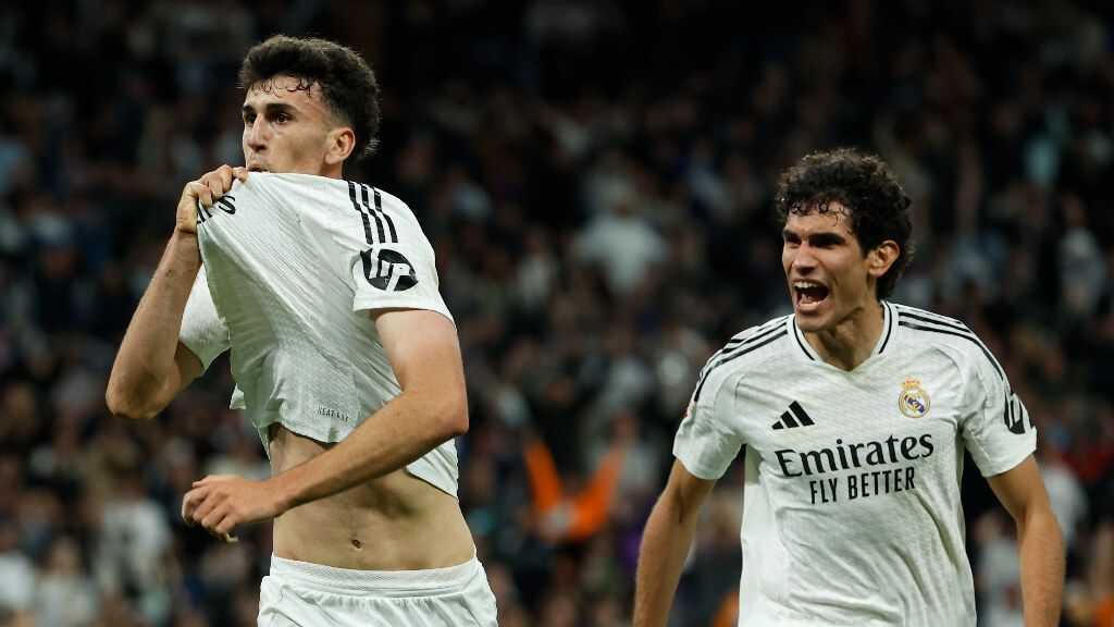 Jacobo celebra su gol ante el Mallorca (EFE)