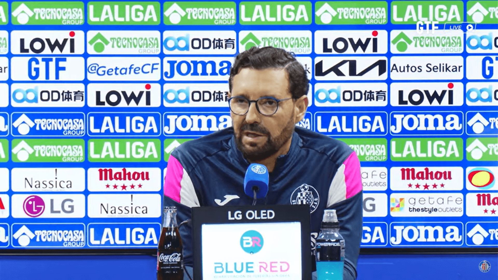 José Bordalás, en sala de prensa con el Getafe.