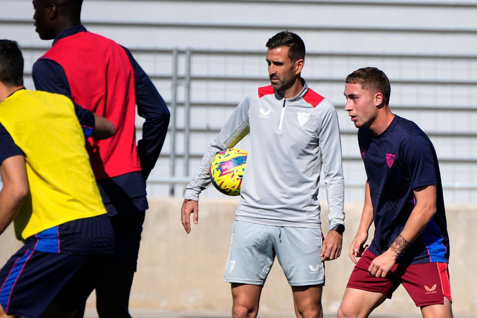  Juan Díaz, en un entrenamiento del primer equipo.