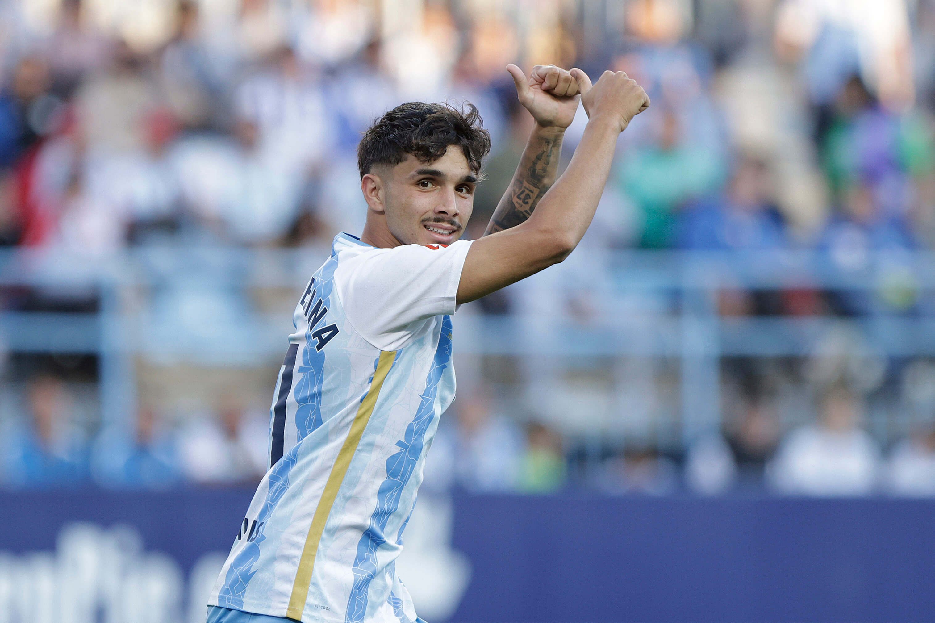  Kevin Medina, en un partido del Málaga.