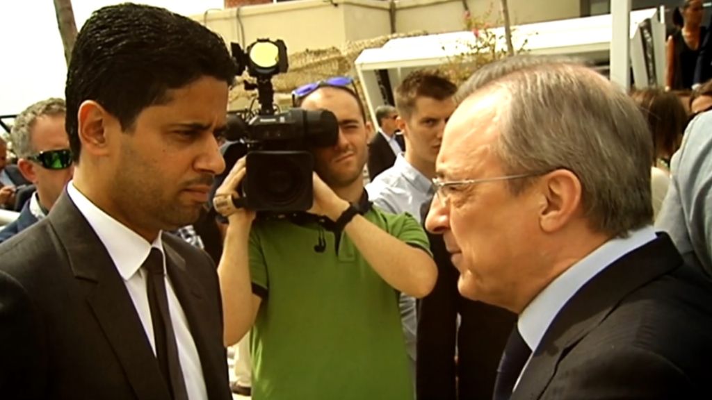 Al Khelaïfi, con Florentino Pérez hace unos años (Imagen de archivo)