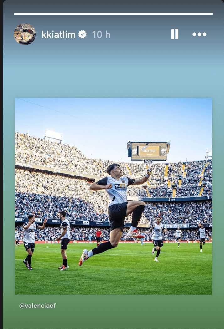  Kiat Lim celebra el triunfo del Valencia CF