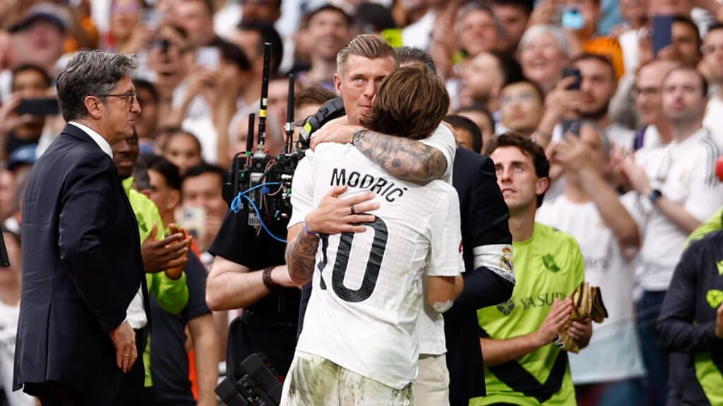 Toni Kroos y Luka Modric en el Bernabéu (Fuente: EFE)
