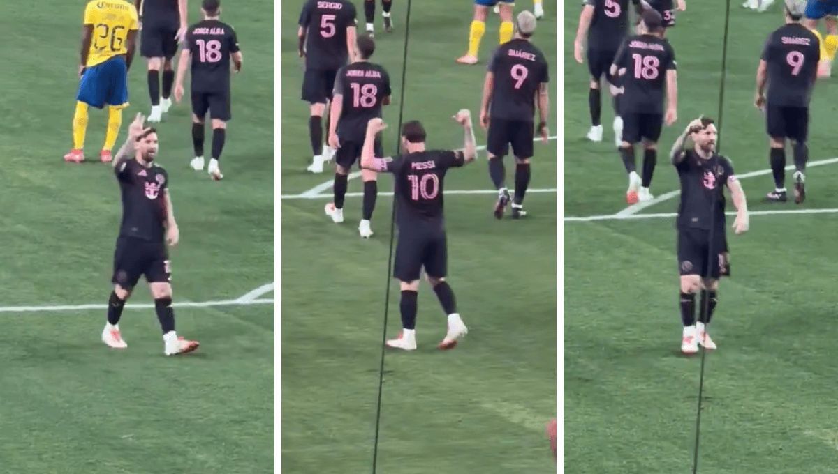  La celebración de Leo Messi ante el América.