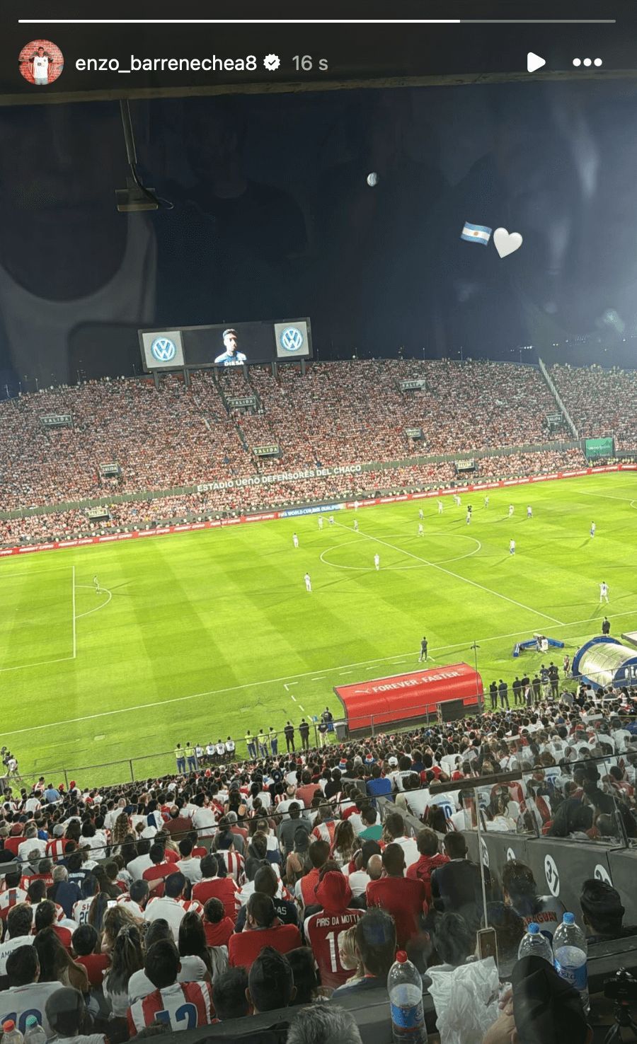 La historia de Enzo Barrenechea en su Instagram