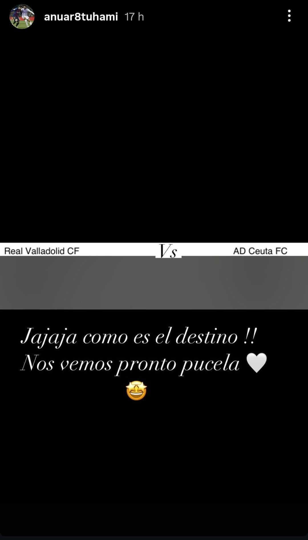 La reacción de Anuar Tuhami al duelo entre el Real Valladolid y la AD Ceuta.