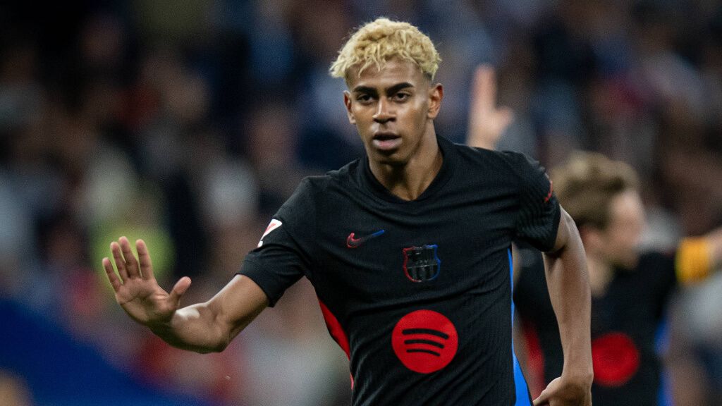 Lamine Yamal celebra un gol contra el Espanyol (Cordon Press)