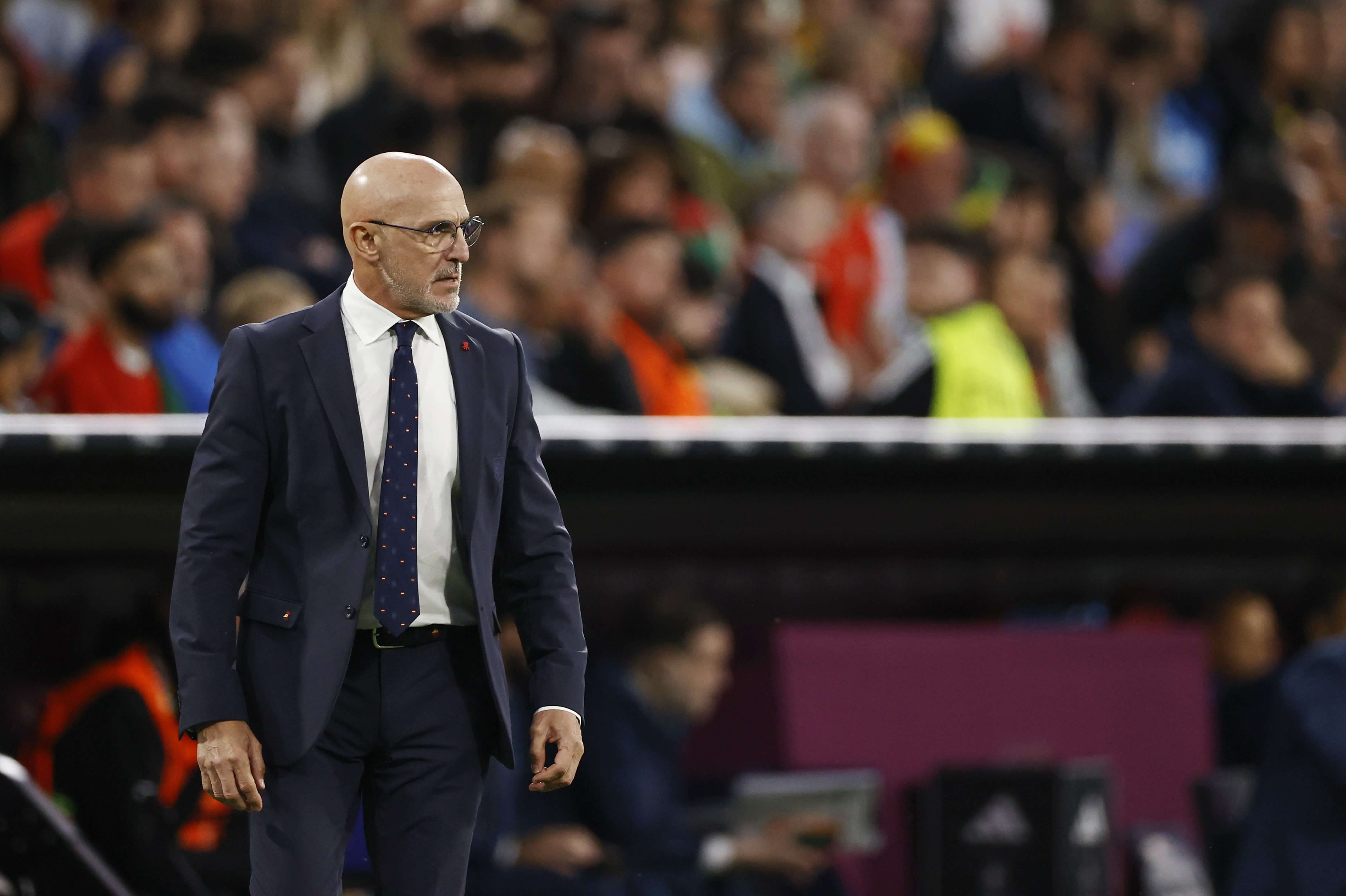 Luis de la Fuente, durante el Portugal-España de la Nations League.