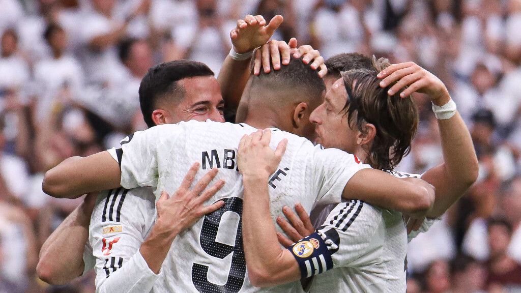 Los jugadores del Real Madrid celebrando el gol ante la Real Sociedad (Cordon Press)