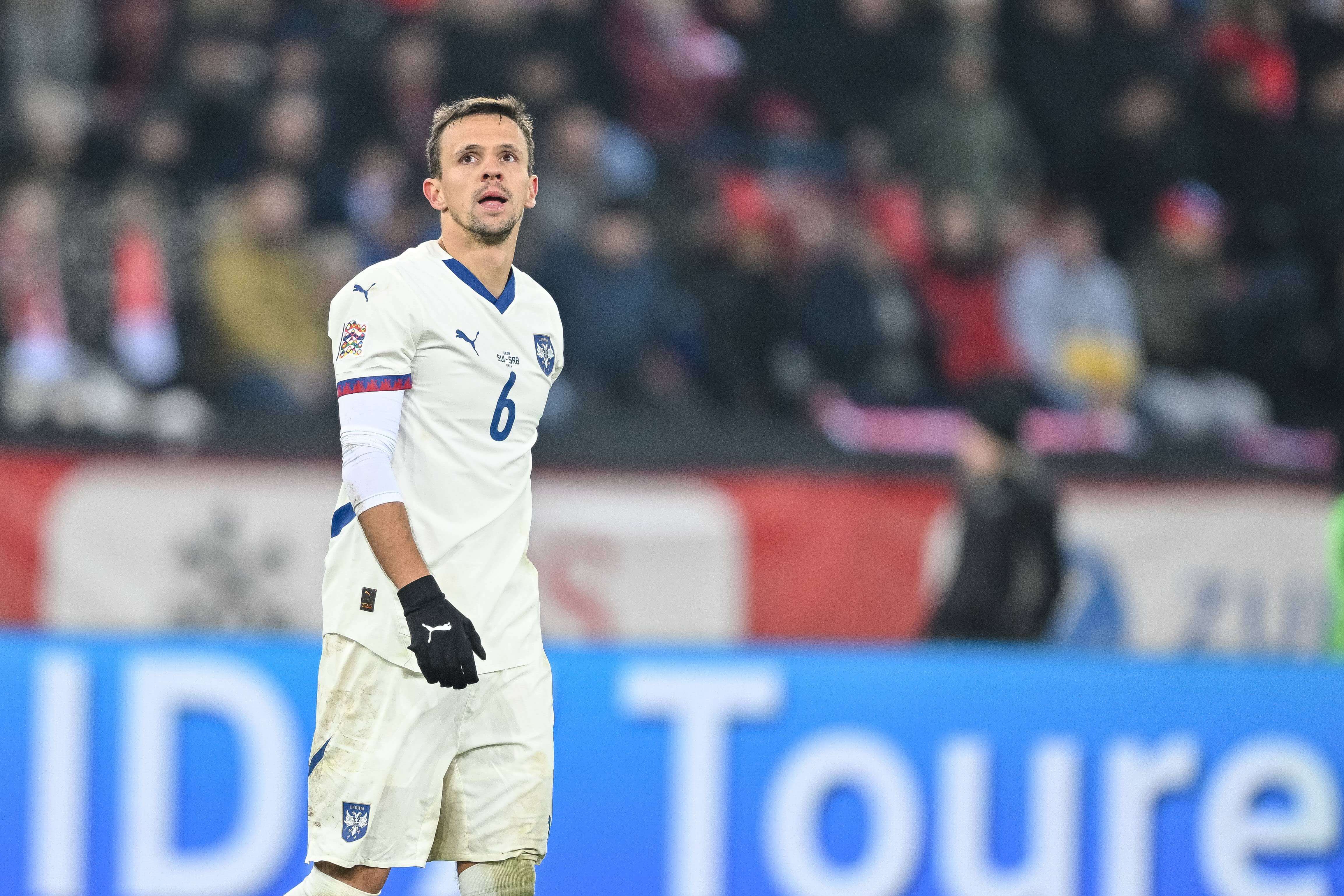  Maksimovic, durante un partido con Serbia.