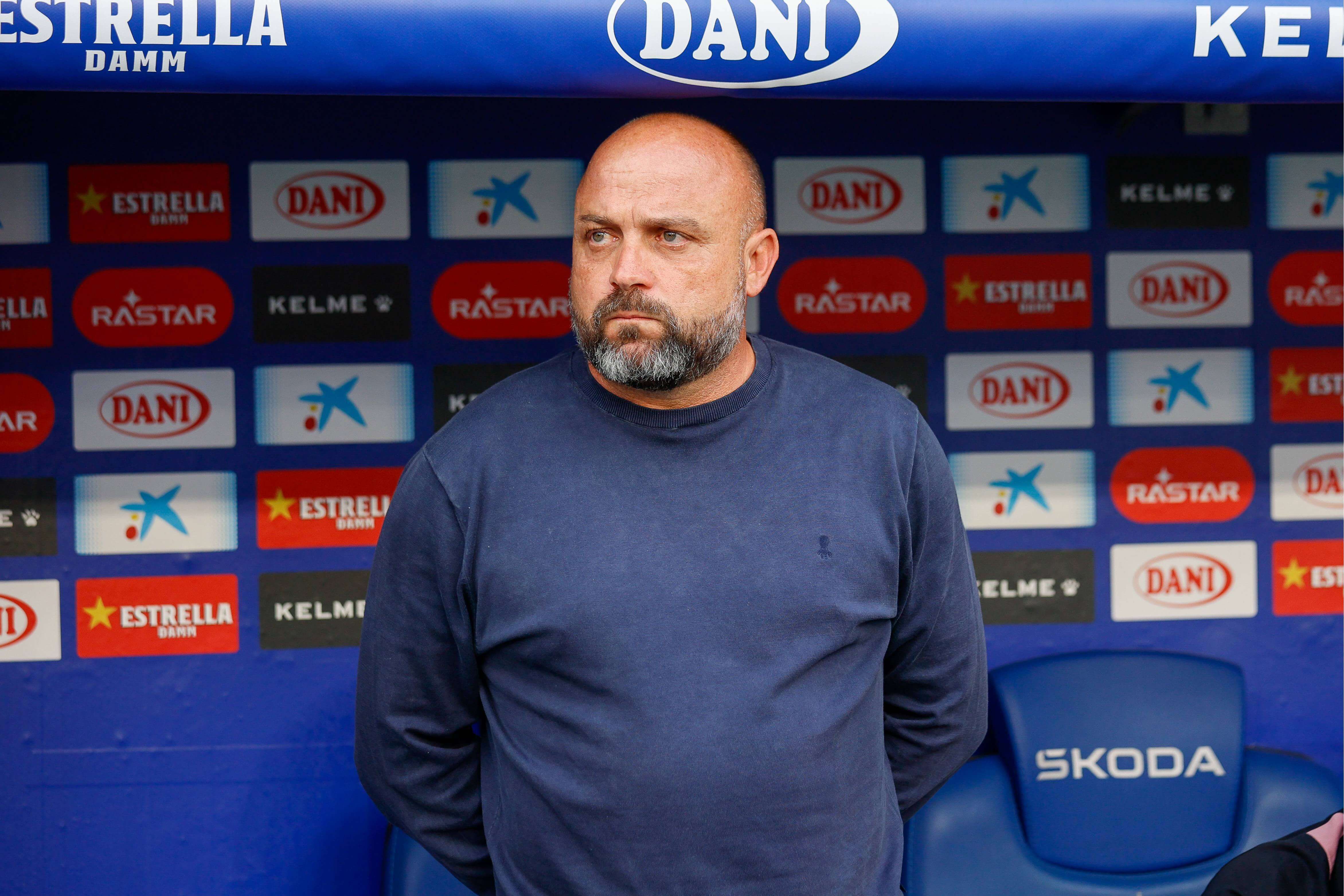  Manolo González, antes del Espanyol-Las Palmas.