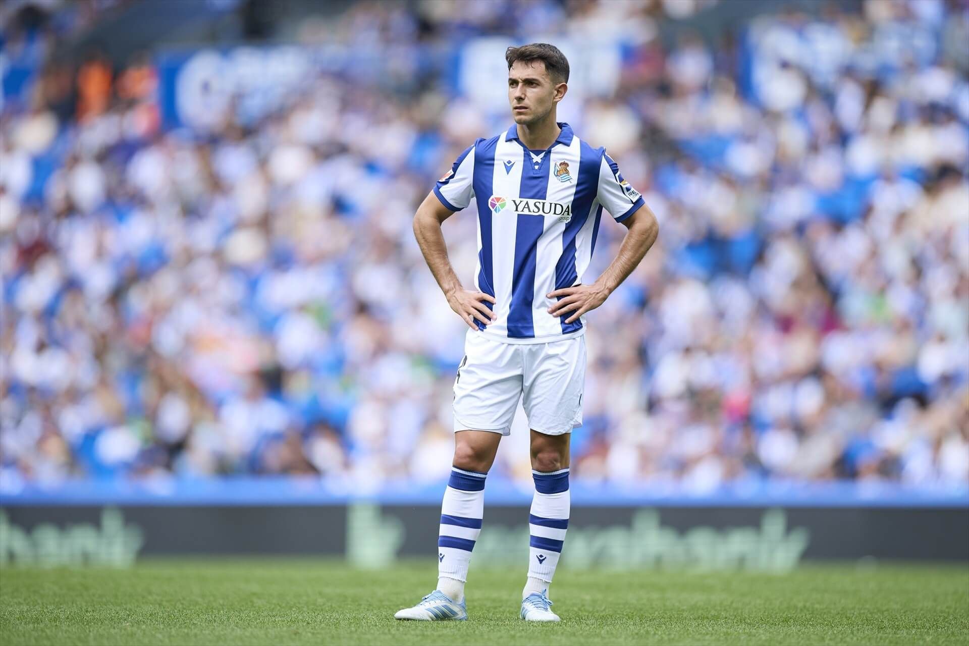  Martín Zubimendi, durante un partido de la Real Sociedad.