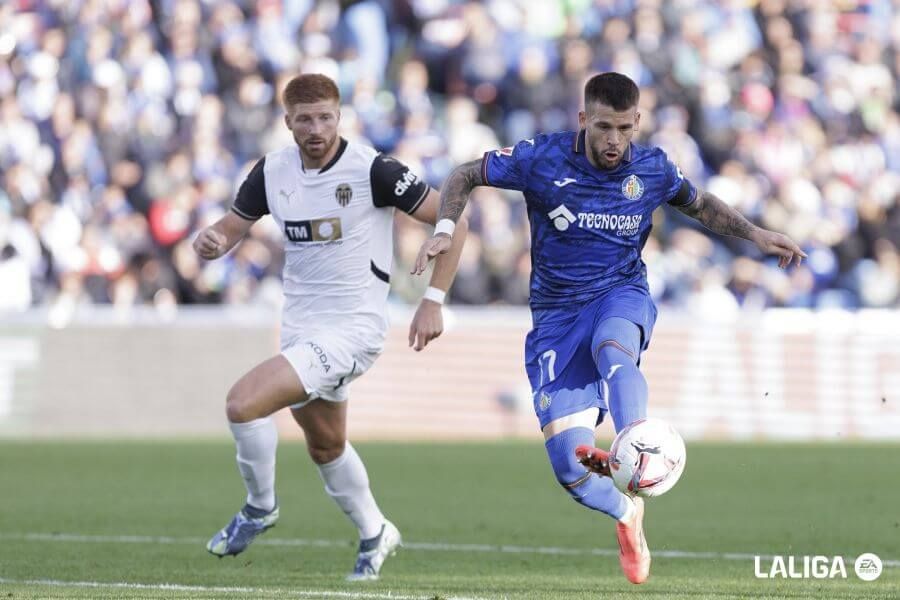 Maximiliano Caufriez, ante el Getafe CF.