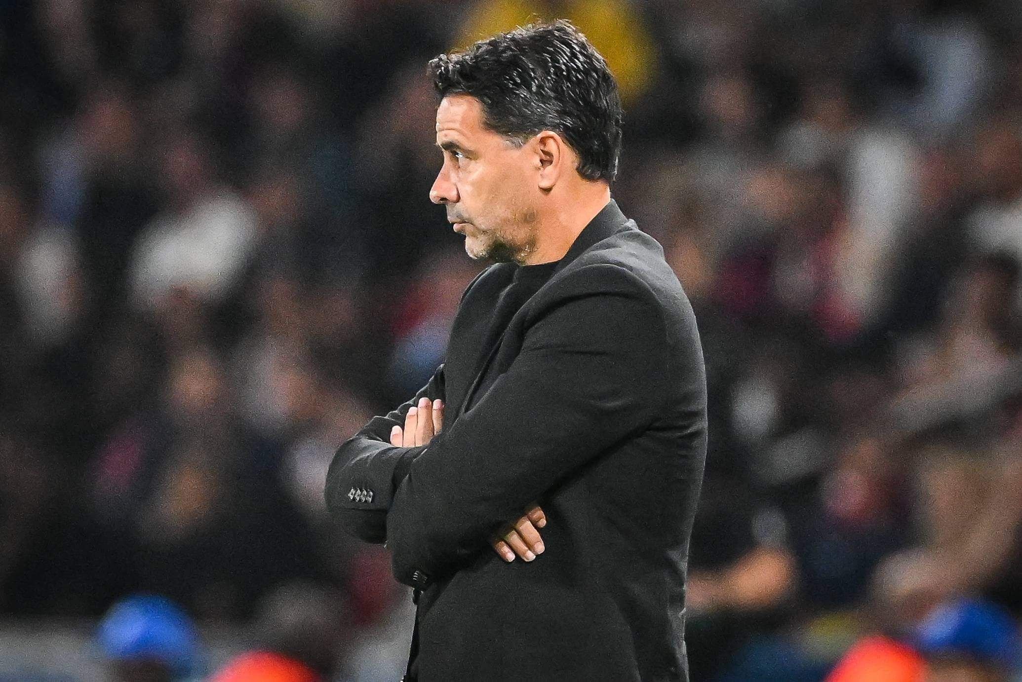 Míchel, durante el PSG-Girona.